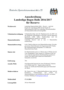 Ausschreibung Landesliga Baden 2017