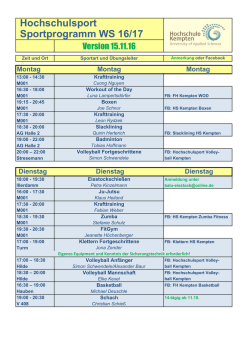 Hochschulsport Sportprogramm WS 16/17