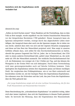 Inwiefern sich der Kapitalismus nicht ver&auml;ndert hat