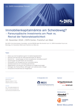 Immobilienkapitalm&auml;rkte am Scheideweg?