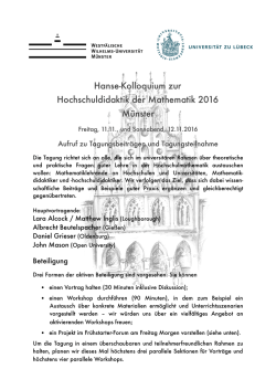 Hanse-Kolloquium zur Hochschuldidaktik der Mathematik 2016