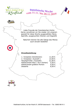 Franz&ouml;sische Woche Speisekarte