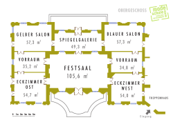 Grundriss Plan des Obergeschoss im Schloss Hetzendorf der