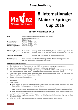 8. Internationaler Mainzer Springer Cup 2016