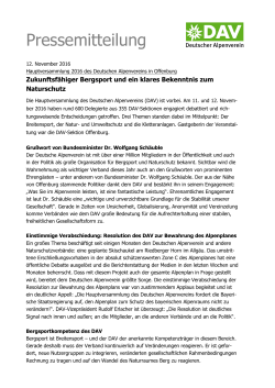 Pressemitteilung - Deutscher Alpenverein