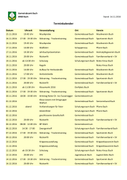 Terminkalender - Gemeinde Buch