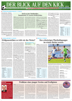 Der Blick auf den Kick vom 19. November 2016