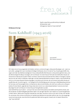 Sven Kohlhoff (1943-2016)