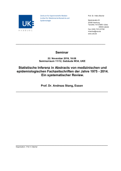Seminar Statistische Inferenz in Abstracts von medizinischen