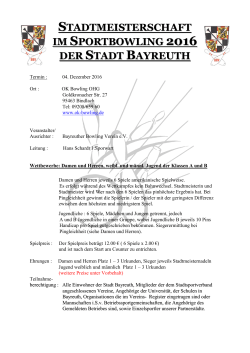 Ausschreibung - Bayreuther Bowling Vereins