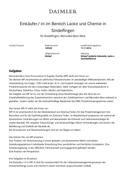 Eink&auml;ufer/-in im Bereich Lacke und Chemie in Sindelfingen