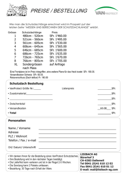 Preisliste und Bestellformular CHF