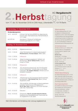Herbsttagung - Forum Vergabe