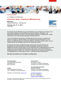 FES Programm Mitbestimmung Mannheim - Friedrich-Ebert