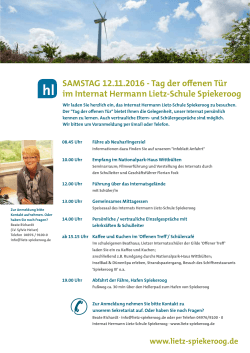 SamStag 12.11.2016 - tag der offenen tür im Internat Hermann Lietz