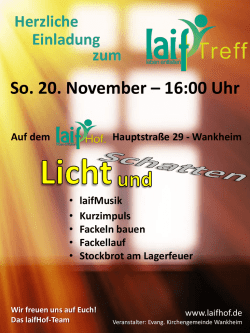 Herzliche So. 20. November &ndash; 16:00 Uhr