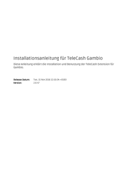 Installationsanleitung f&uuml;r TeleCash Gambio