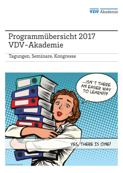 VDV-Akademie - Programmübersicht 2017