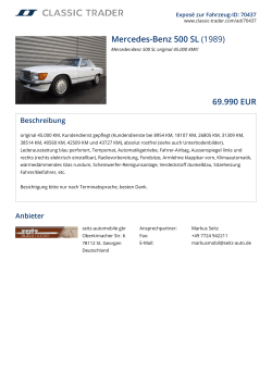 Mercedes-Benz 500 SL (1989) 69.990 EUR