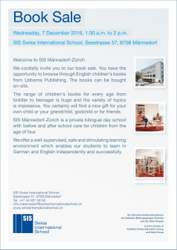 Book Sale - SIS Swiss International School
