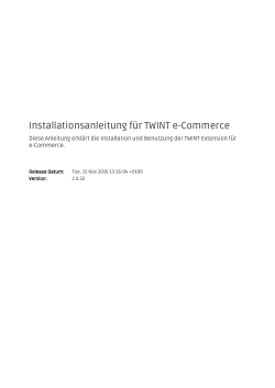 Installationsanleitung für TWINT e-Commerce