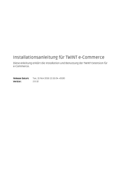 Installationsanleitung f&uuml;r TWINT e-Commerce