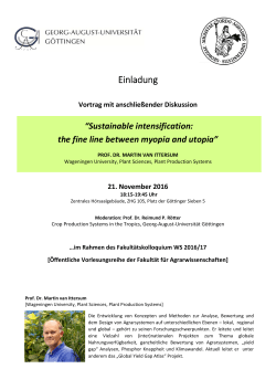 Prof. Dr. M. Ittersum "Sustainable intensification: the fine line