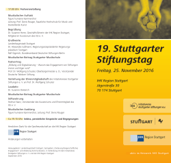 19. Stuttgarter Stiftungstag Einladung