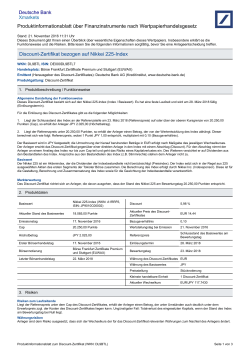 Produktinformationsblatt - Deutsche Bank - X