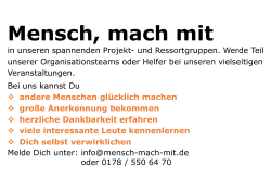Infos... - Mensch mach mit!
