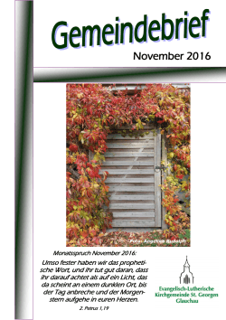 Gemeindebrief November 2016 - Kirchgemeinde St. Georgen
