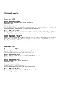 Gottesdienstplan