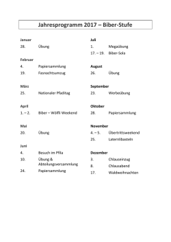 Jahresprogramm 2017 &ndash; Biber