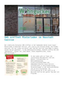 GWG er&ouml;ffnet Mieterladen im Neustadt Centrum