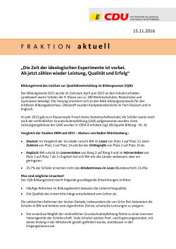 FRAKTION aktuell - CDU Die Fraktion im Landtag Baden