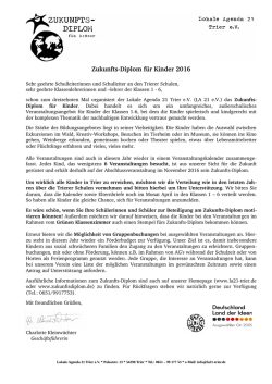 Infoblatt &uuml;ber das Zukunfts