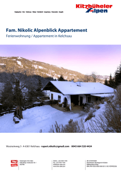 Fam. Nikolic Alpenblick Appartement in Kelchsau