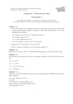 Compilerbau - Wintersemester 2012 Übungsblatt 1 Aufgabe 1.1 1