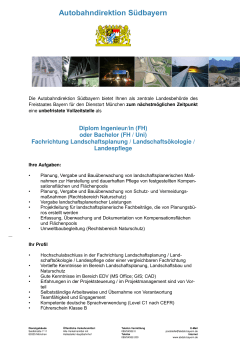 (FH) oder Bachelor - Autobahndirektion Südbayern