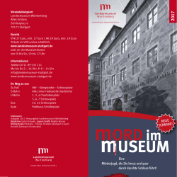Flyer "Mord im Museum" - Landesmuseum Württemberg