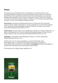D&uuml;nger - bonsaipflege.ch