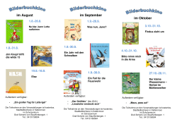 Bilderbuchkino für Kindergärten und Schulen, August bis Dezember