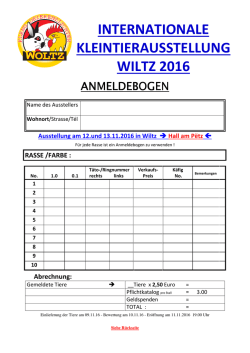 INTERNATIONALE KLEINTIERAUSSTELLUNG WILTZ 2016
