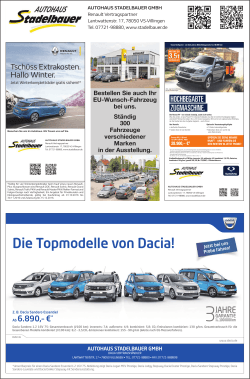 Die Topmodelle von Dacia! - Autohaus Stadelbauer GmbH