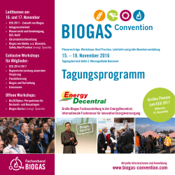 Tagungsprogramm - BIOGAS Convention