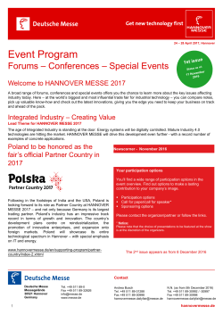 Event Program - Hannover Messe
