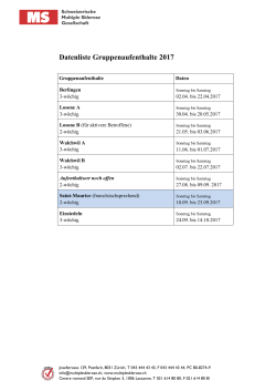 Daten Gruppenaufenthalte 2017