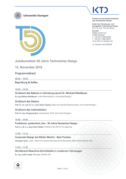 Jubil&auml;umsfeier 50 Jahre Technisches Design 15. November 2016