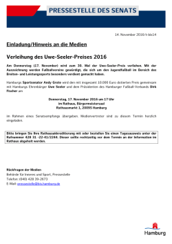 Pressetermin Verleihung des Uwe-Seeler-Preises 2016