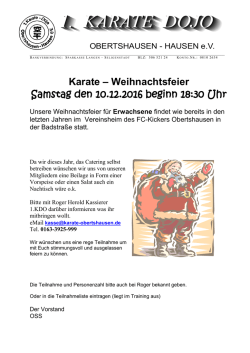 Die Weihnachtsfeier Findet am 10.12.16 statt.Ausschreibung hier!